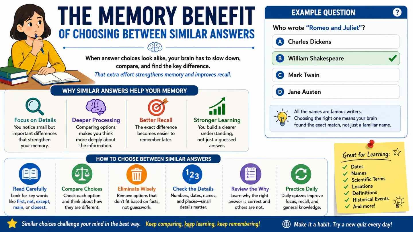 The Memory Benefit of Choosing Between Similar Answers