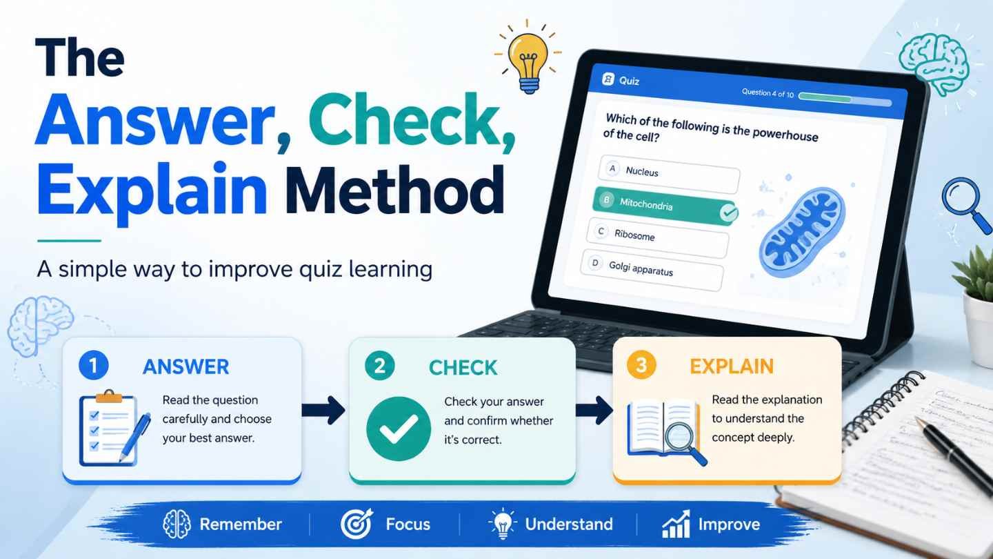 The Answer, Check, Explain Method for Quiz Learning